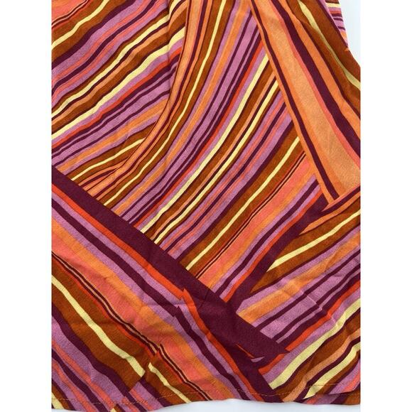 Wild Fable Women's Funky Print Orange Pink Stripe Dress Extra Small Retro New - Picture 3 of 10